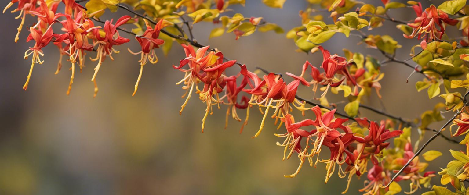 Admirez les magnifiques couleurs automnales du chèvrefeuille