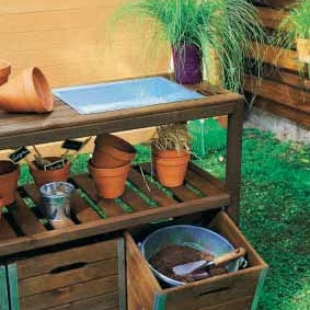 Table de préparation teintée brun - - Willemse