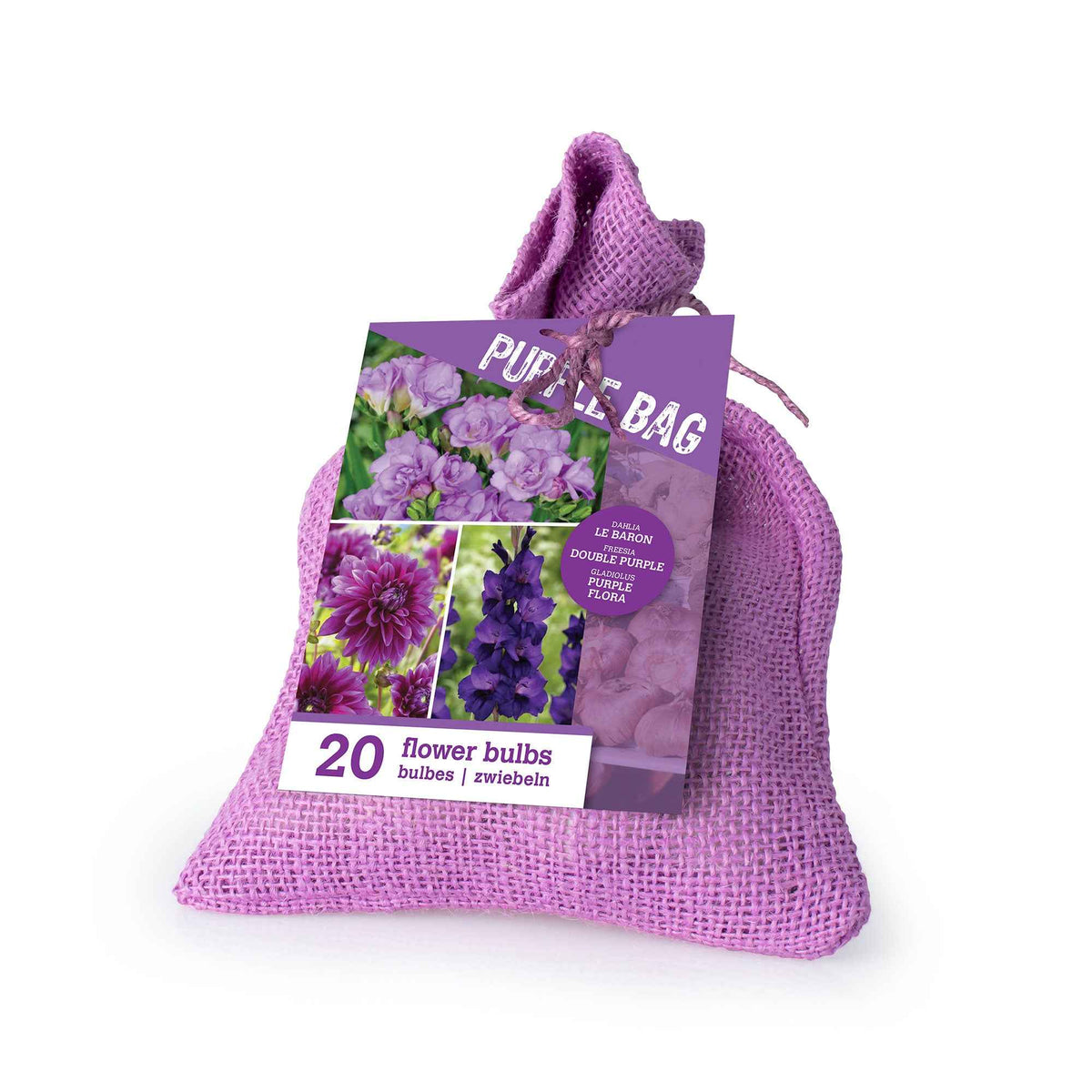 20 Bulbes de fleurs The Purple Bag en mélange - Dahlia, gladiolus, freesia - Plantes