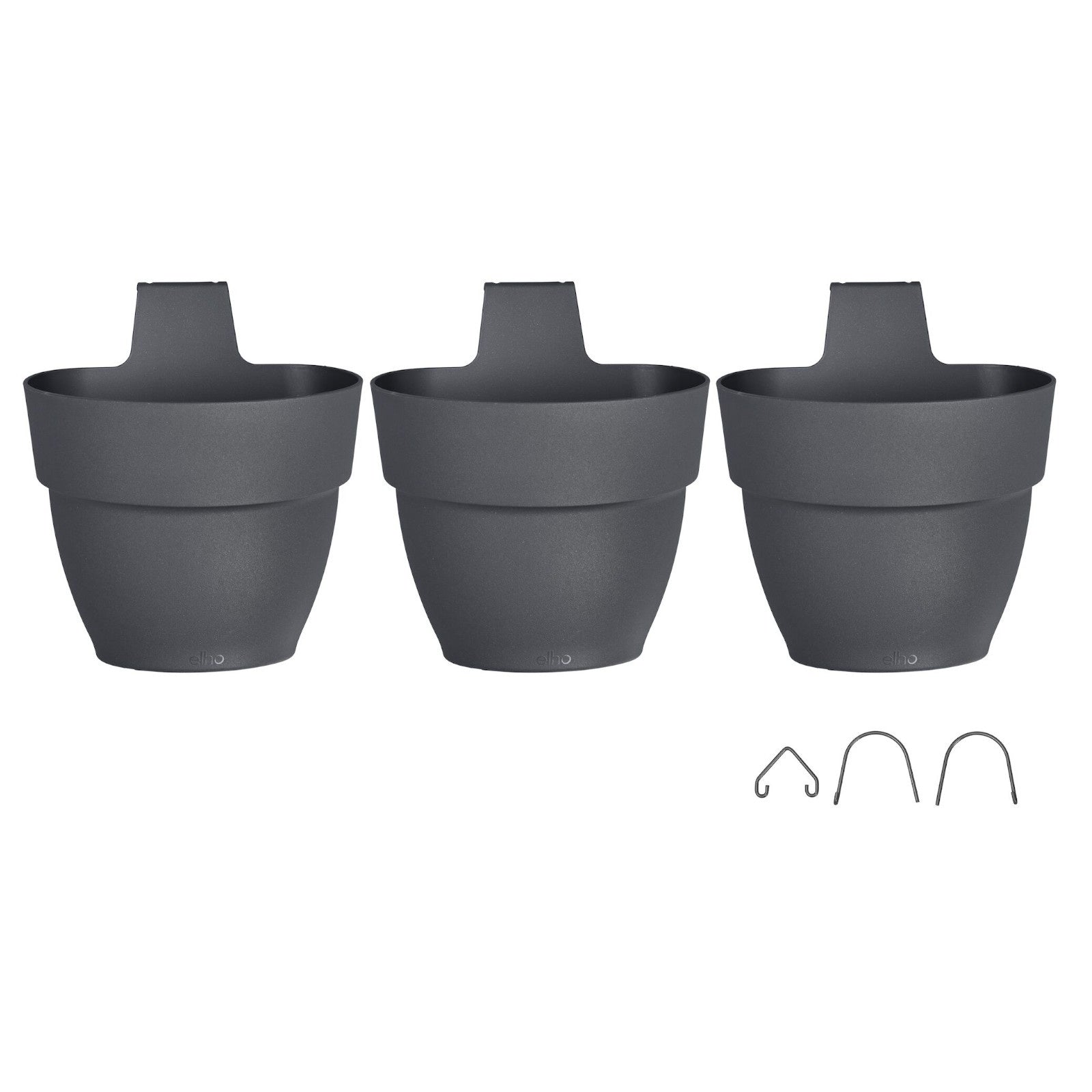 3 Pots de fleurs Vibia campana forêt Anthracite ELHO