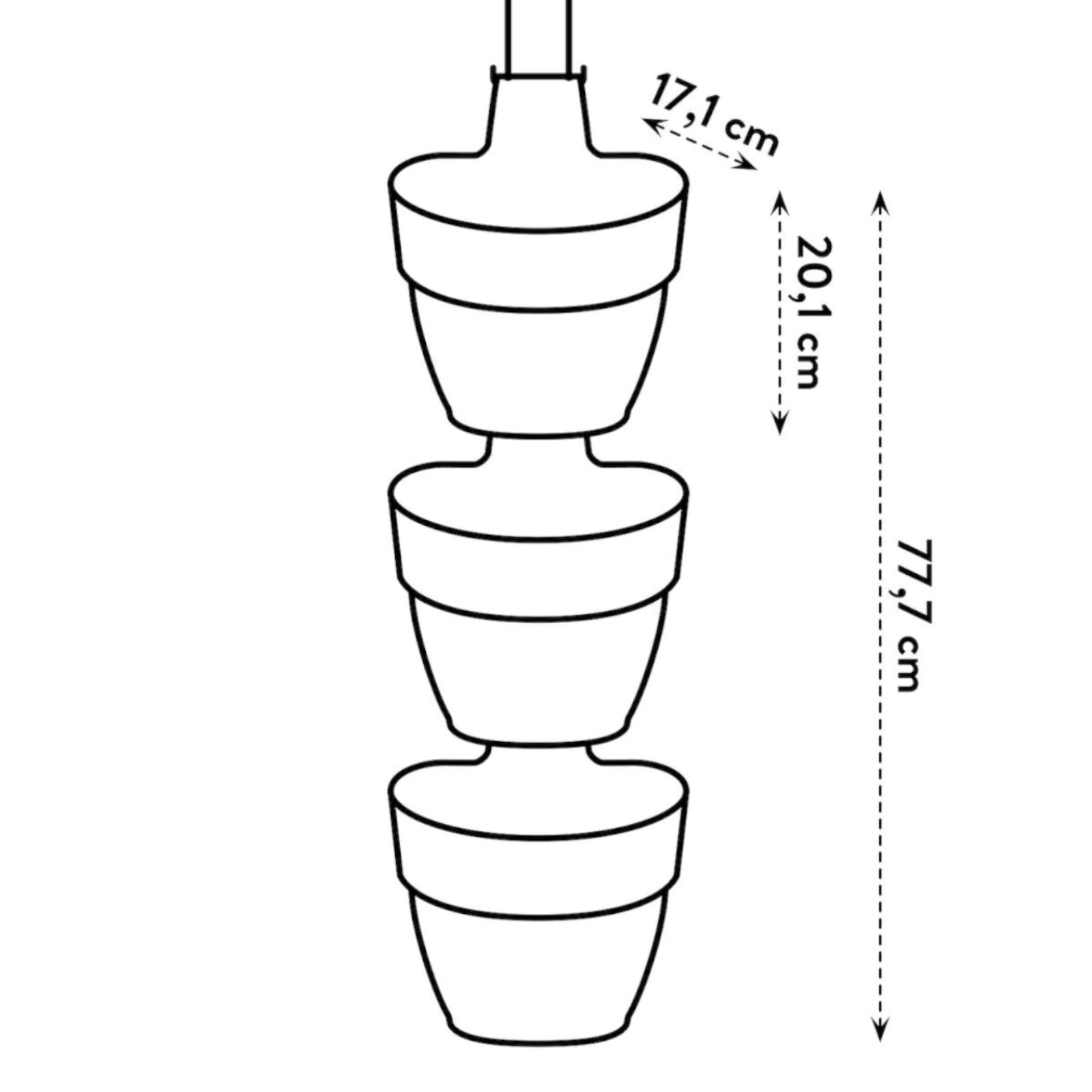 3 Pots de fleurs Vibia campana forêt Anthracite ELHO