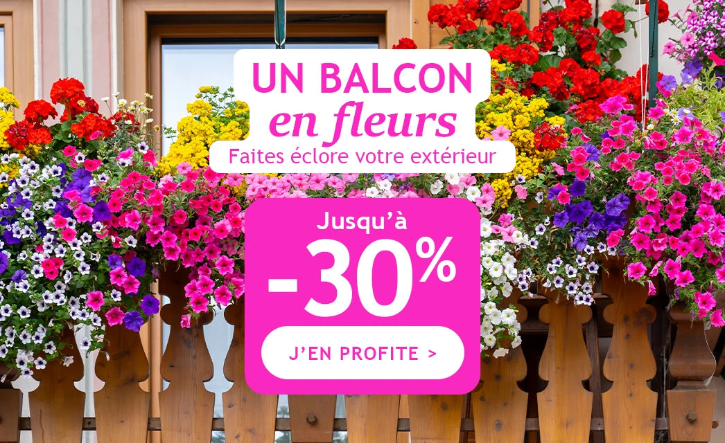 Balcon en fleurs jusqu’à -30%