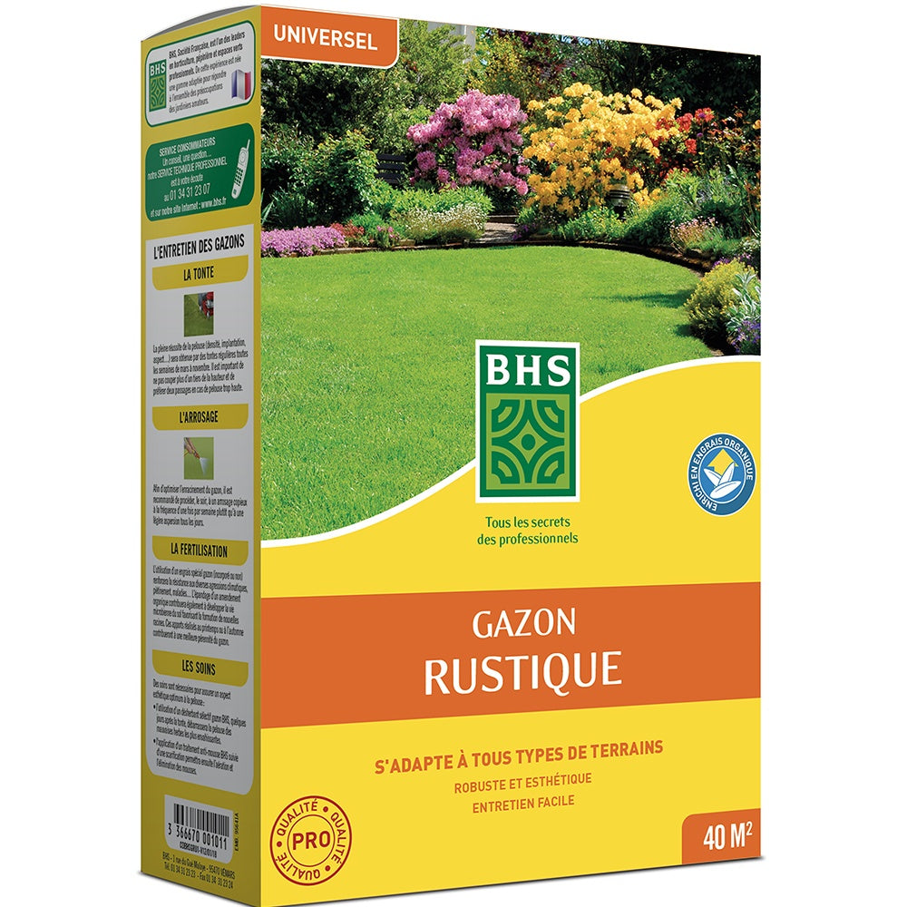 Gazon rustique et engrais- 1 kg, 40m² BHS - Potager