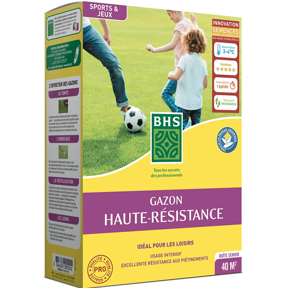 Gazon haute résistance - 1 kg, 40m² BHS - Potager