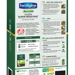 Gazon super résistant label rouge 80m² - Gazon Super Résistant Label Rouge - 1kg - 40m² FERTILIGENE - Graines de gazon