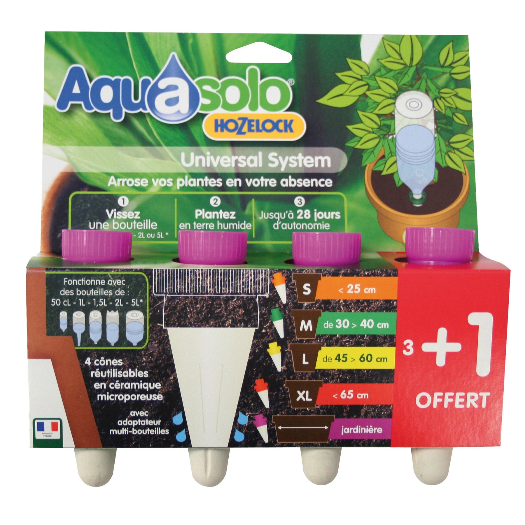 Cônes d’arrosage Aquasolo spécial jardinères mauve - 1
